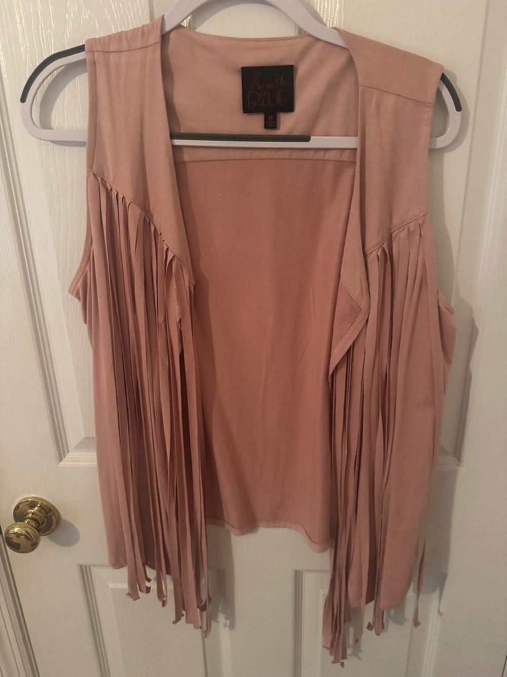 Blush Fringe Open Vest